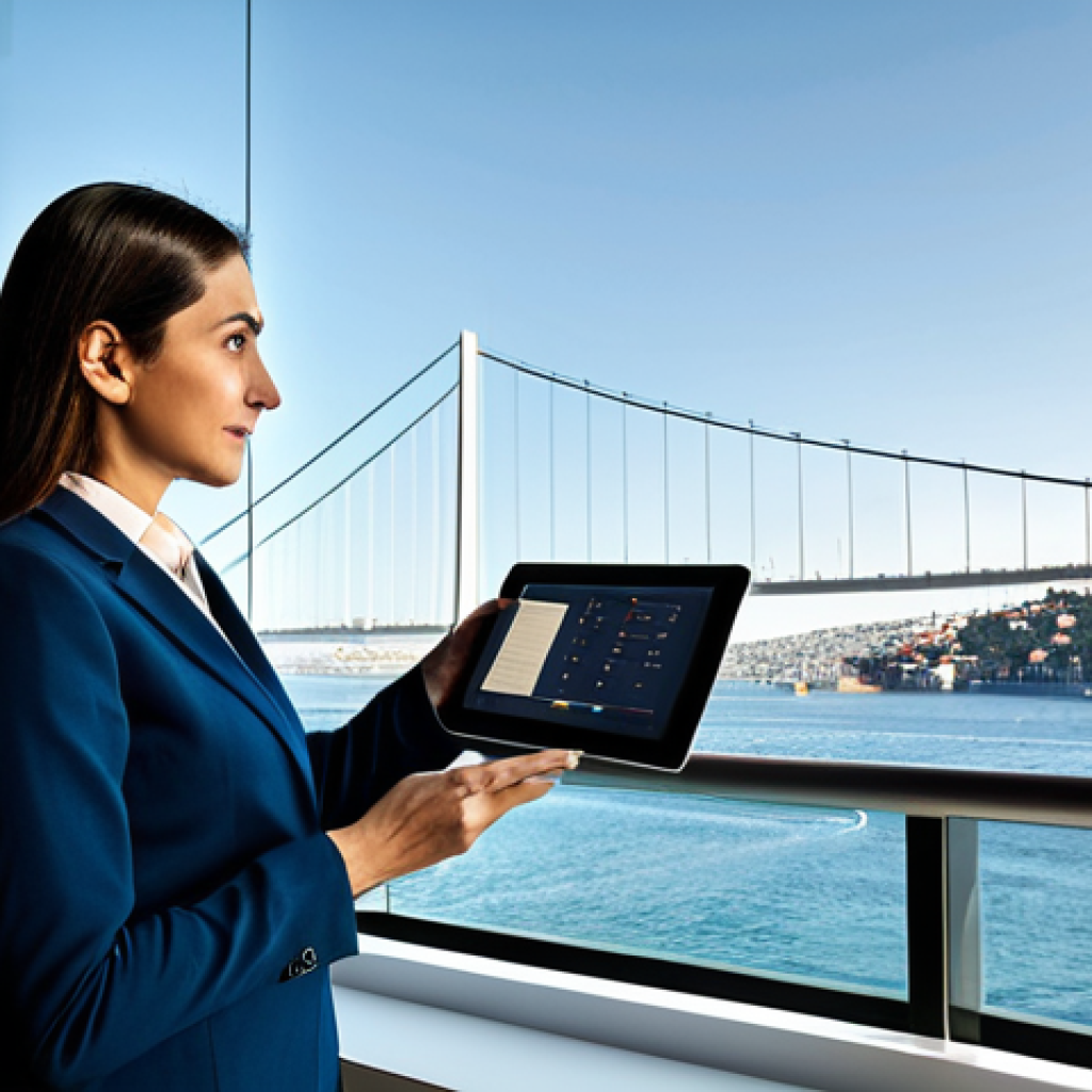 **

A professional marketing specialist, *fully clothed*, giving a presentation in a modern Istanbul office overlooking the Bosphorus. She is wearing a *modest* business suit, holding a tablet with data charts displayed. *Safe for work*, *appropriate content*. *Perfect anatomy*, *correct proportions*, *natural pose*. Professional lighting, high resolution, family-friendly, well-formed hands, proper finger count, natural body proportions.

**