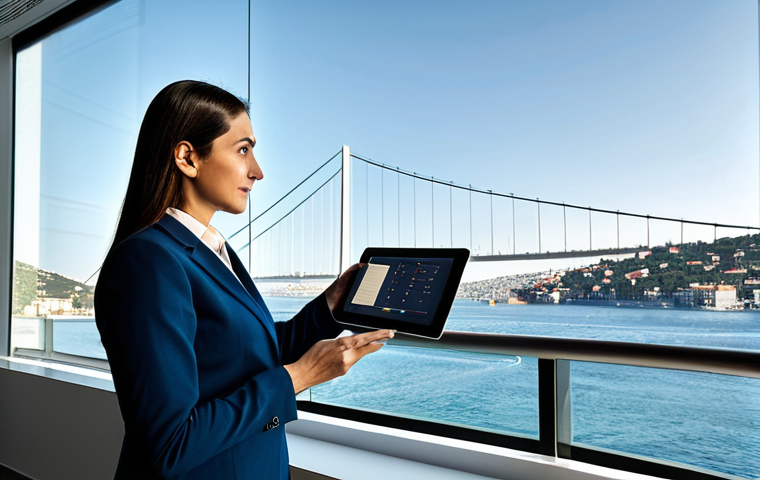 **
A professional marketing specialist, *fully clothed*, giving a presentation in a modern Istanbul office overlooking the Bosphorus. She is wearing a *modest* business suit, holding a tablet with data charts displayed. *Safe for work*, *appropriate content*. *Perfect anatomy*, *correct proportions*, *natural pose*. Professional lighting, high resolution, family-friendly, well-formed hands, proper finger count, natural body proportions.
**