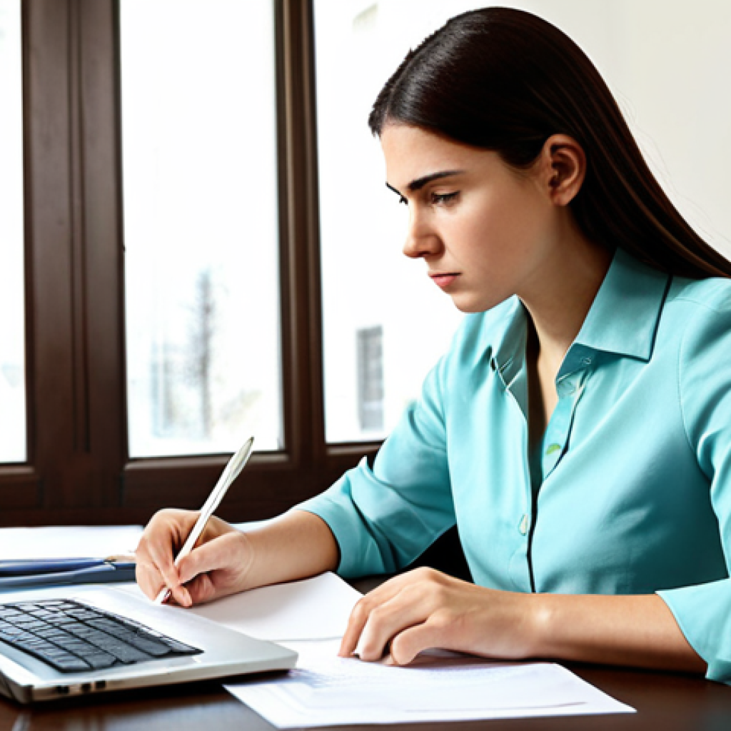 Consumer Complaint**

"A woman in a modest business casual outfit, writing a letter at a desk in a home office. She looks determined and focused. Around her are documents and a laptop. The scene is well-lit and organized. safe for work, appropriate content, fully clothed, professional, perfect anatomy, correct proportions, natural pose, well-formed hands, proper finger count, natural body proportions, high quality."

**