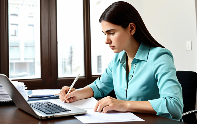 Consumer Complaint**
"A woman in a modest business casual outfit, writing a letter at a desk in a home office. She looks determined and focused. Around her are documents and a laptop. The scene is well-lit and organized. safe for work, appropriate content, fully clothed, professional, perfect anatomy, correct proportions, natural pose, well-formed hands, proper finger count, natural body proportions, high quality."
**