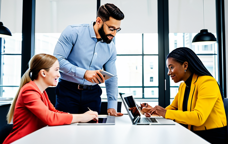 **
"A team of diverse professionals collaborating around a table in a bright, modern office. They are reviewing customer feedback on tablets and laptops, brainstorming ideas to improve customer experience. Everyone is fully clothed in business casual attire. Safe for work, appropriate content, perfect anatomy, natural proportions, professional, modest, family-friendly."
**