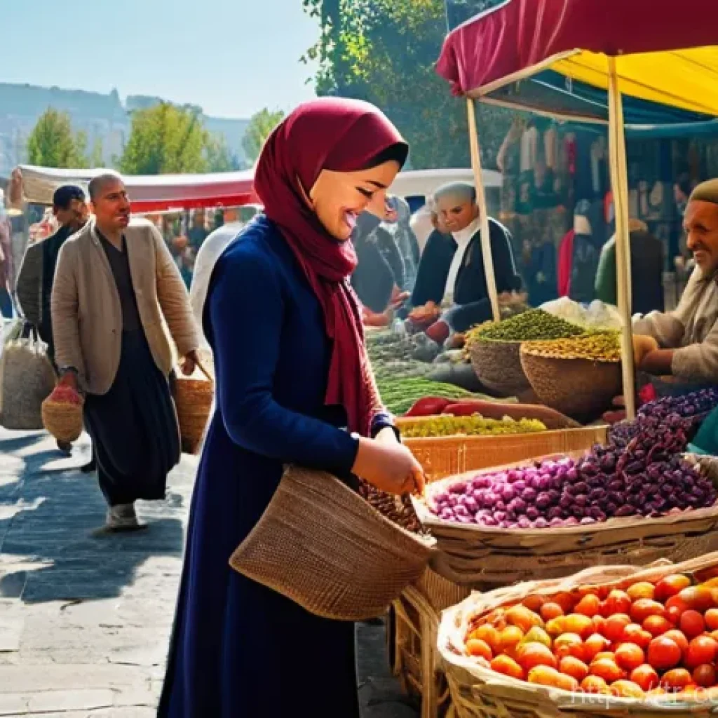 소비자 행동 연구와 시장 변화 분석 - **A vibrant street market in Istanbul.** A bustling open-air market filled with colorful stalls unde...