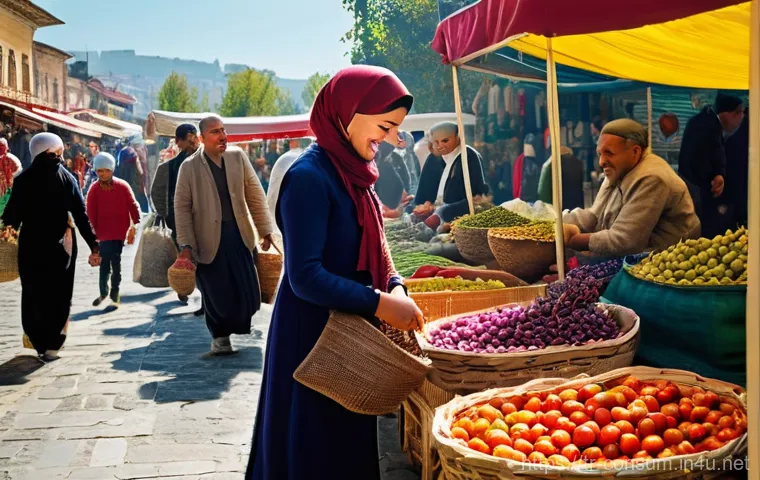 소비자 행동 연구와 시장 변화 분석 - **A vibrant street market in Istanbul.** A bustling open-air market filled with colorful stalls unde...