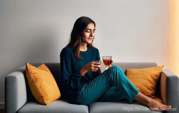 소비자전문기술사와 관련된 최신 트렌드 - **Prompt:** A cozy, modern living room in a Turkish home during the golden hour of sunset. A young w...