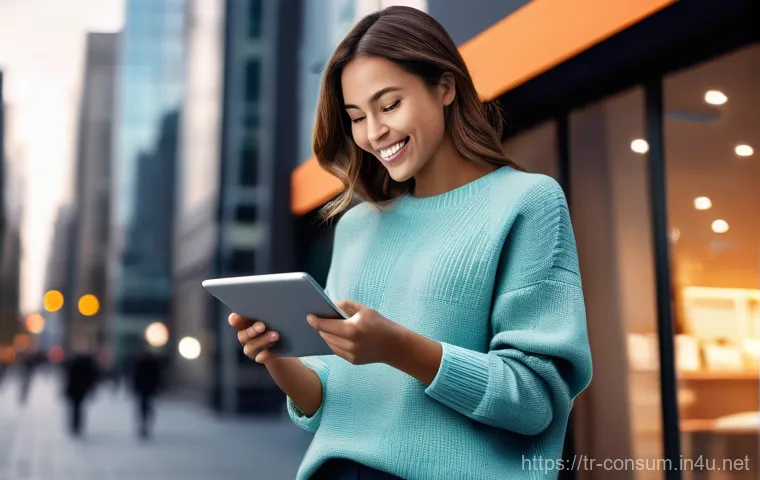 소비자 보호 관련 최신 연구와 학문적 기여 사례 연구 분석 - **Digital Consumer Empowerment and Secure Returns**
A confident young adult, wearing a stylish b...