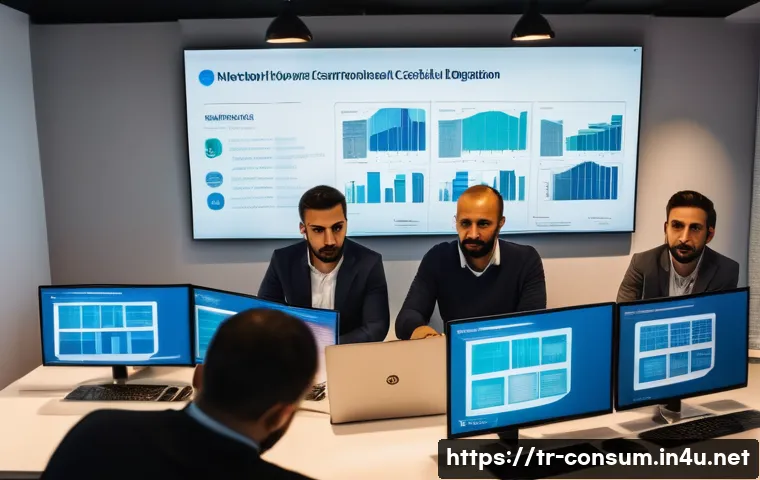 소비자전문기술사와 관련된 자격증 비교 - A modern office environment showcasing a diverse group of Turkish IT professionals engaged in a tech...