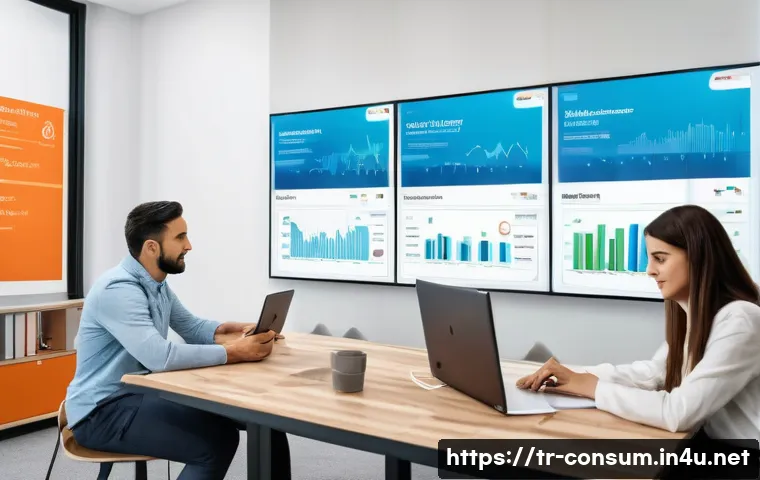 소비자중심 경영 사례와 지속 가능성 전략 연구와 분석 - A modern Turkish technology company office scene showing diverse professionals engaging in customer ...