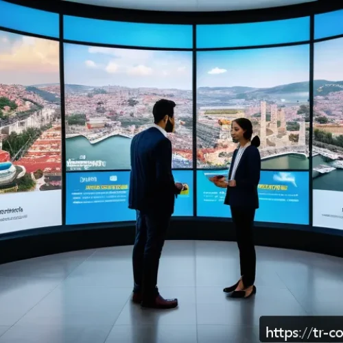 Home 30 소비자중심 경영과 디지털 혁신의 연계 전략 연구와 분석 - A modern digital marketing control room in Istanbul, featuring diverse professionals analyzing real-...