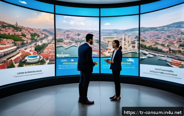 소비자중심 경영과 디지털 혁신의 연계 전략 연구와 분석 - A modern digital marketing control room in Istanbul, featuring diverse professionals analyzing real-...